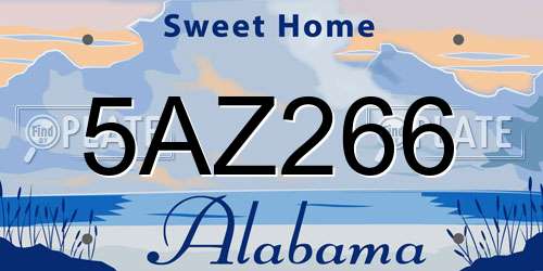 5AZ266 Alabama License Plate