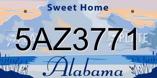 5AZ3771 Alabama License Plate
