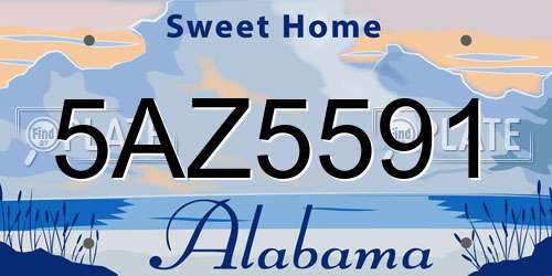 5AZ5591 Alabama License Plate
