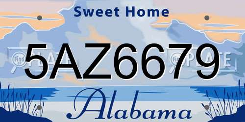 5AZ6679 Alabama License Plate