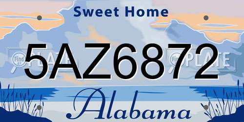 5AZ6872 Alabama License Plate