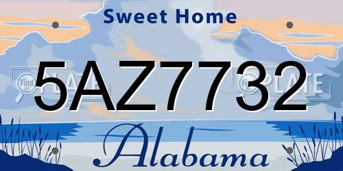 5AZ7732 Alabama License Plate