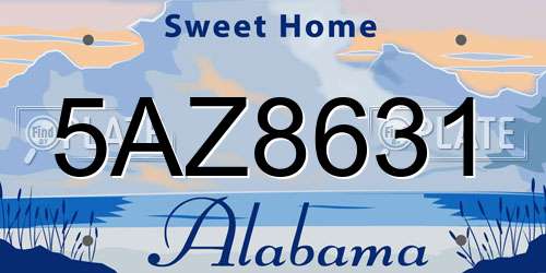 5AZ8631 Alabama License Plate