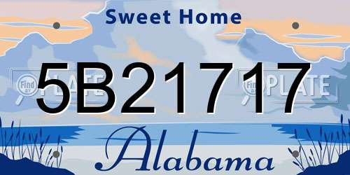 5B21717 Alabama License Plate
