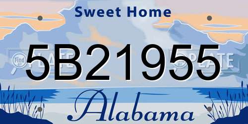 5B21955 Alabama License Plate