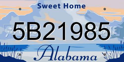 5B21985 Alabama License Plate
