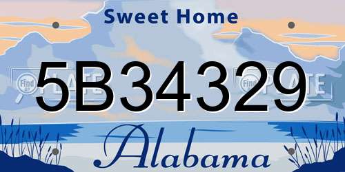 5B34329 Alabama License Plate