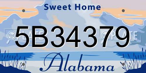 5B34379 Alabama License Plate
