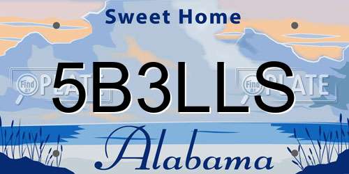 5B3LLS Alabama License Plate