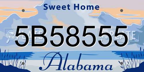 5B58555 Alabama License Plate