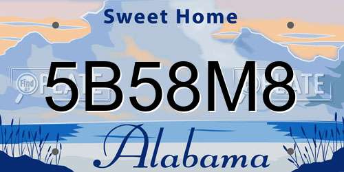 5B58M8 Alabama License Plate