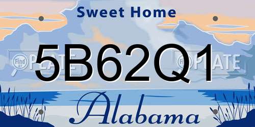 5B62Q1 Alabama License Plate