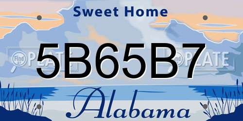 5B65B7 Alabama License Plate
