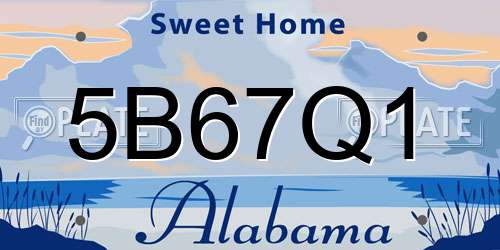 5B67Q1 Alabama License Plate