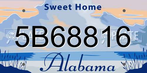 5B68816 Alabama License Plate