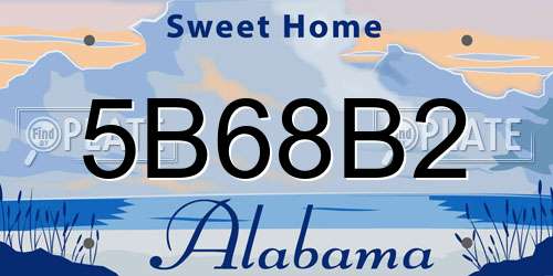 5B68B2 Alabama License Plate