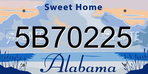 5B70225 Alabama License Plate