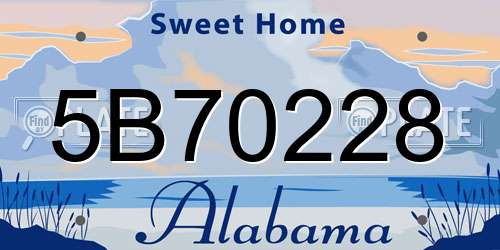 5B70228 Alabama License Plate