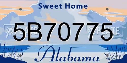 5B70775 Alabama License Plate