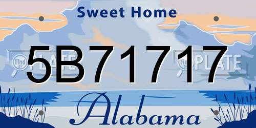 5B71717 Alabama License Plate