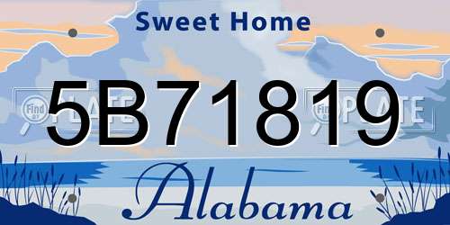 5B71819 Alabama License Plate