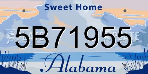 5B71955 Alabama License Plate