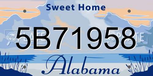 5B71958 Alabama License Plate