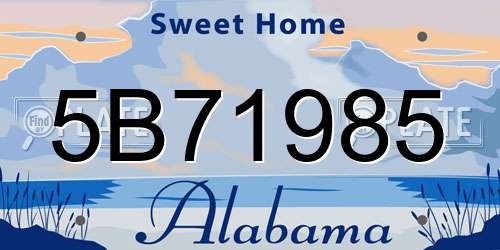 5B71985 Alabama License Plate