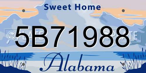 5B71988 Alabama License Plate