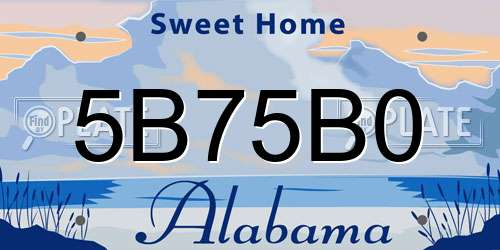 5B75B0 Alabama License Plate