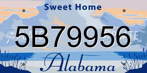 5B79956 Alabama License Plate