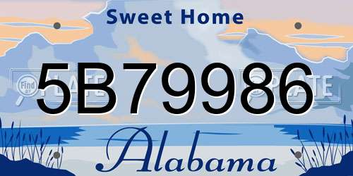 5B79986 Alabama License Plate
