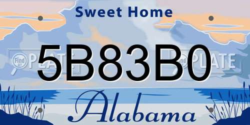 5B83B0 Alabama License Plate