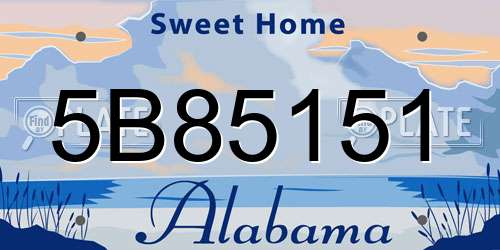 5B85151 Alabama License Plate