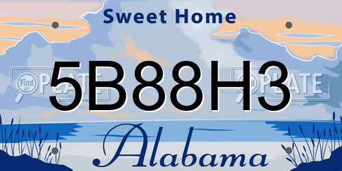 5B88H3 Alabama License Plate