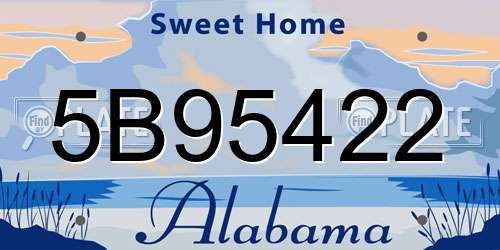 5B95422 Alabama License Plate