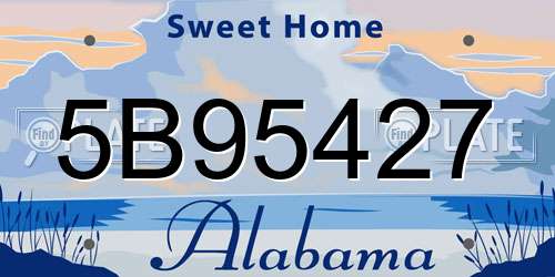5B95427 Alabama License Plate