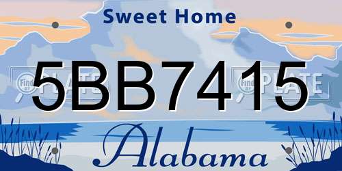 5BB7415 Alabama License Plate