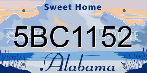 5BC1152 Alabama License Plate