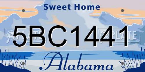 5BC1441 Alabama License Plate