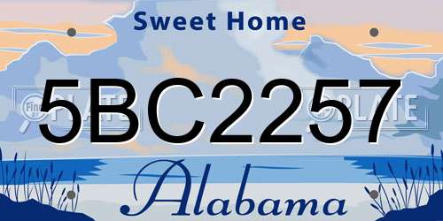 5BC2257 Alabama License Plate