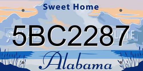 5BC2287 Alabama License Plate