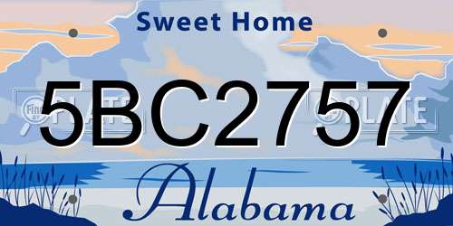 5BC2757 Alabama License Plate
