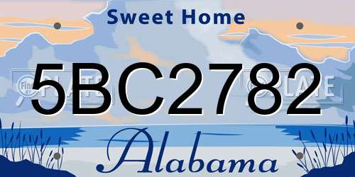 5BC2782 Alabama License Plate