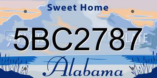 5BC2787 Alabama License Plate