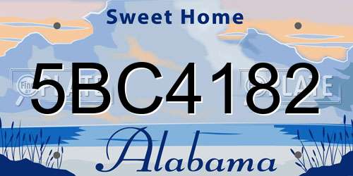 5BC4182 Alabama License Plate