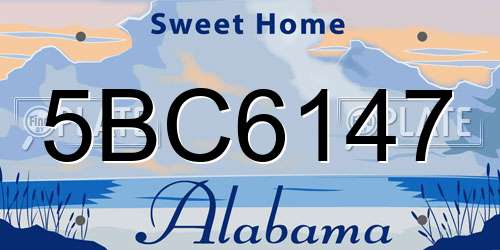 5BC6147 Alabama License Plate