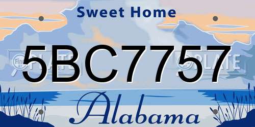 5BC7757 Alabama License Plate