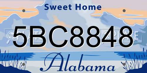 5BC8848 Alabama License Plate
