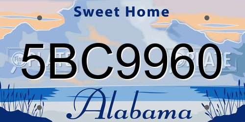 5BC9960 Alabama License Plate
